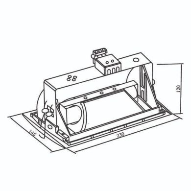 Downlight SOKAR rectangular 2xE27 L.23xW.14,5xH.11cm satin Black