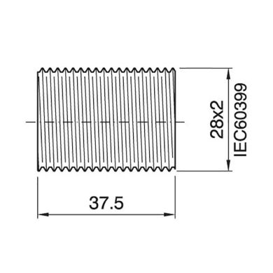 White threaded outer shell for E14 3-pieces lampholder, in bakelite