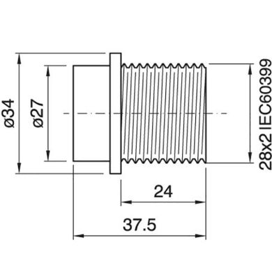 White half threaded outer shell for E14 3-pieces lampholder, in bakelite