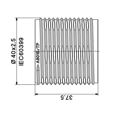 White threaded outer shell with reduced thickness E27 for 3-pieces lampholder, thermoplastic resin