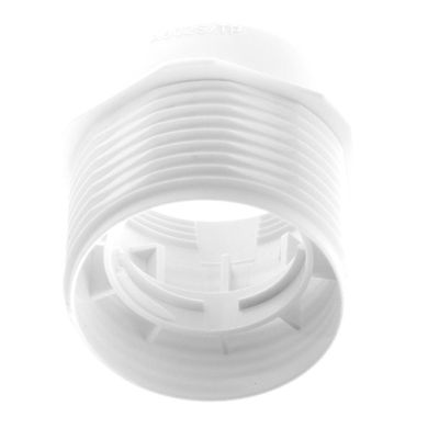 White half threaded outer shell w/reduced thickness for E27 3-pieces lampholder, thermoplastic resin
