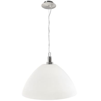 Pendant Light HERNER 1xE27 H.Reg.xD.43cm Glass White/Satin Nickel