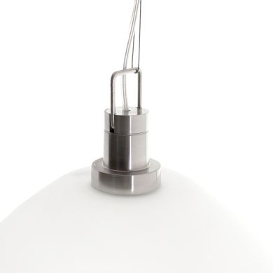Pendant Light HERNER 1xE27 H.Reg.xD.43cm Glass White/Satin Nickel