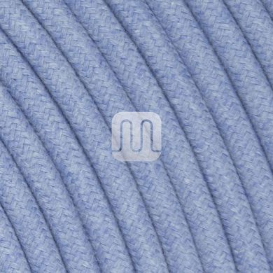 Cable eléctrico cubierto con tela redonda flexible H03VV-F 2x0,75 D.6.8mm azul violeta TO427