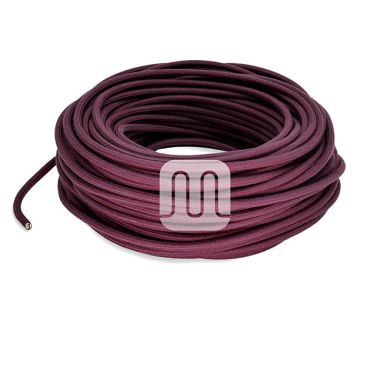 Cable eléctrico cubierto con tela redonda flexible H03VV-F 2x0,75 D.6.8mm berenjena TO436