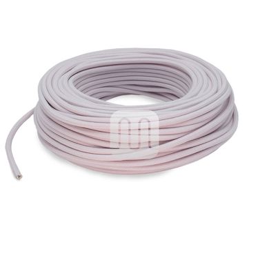 Cable eléctrico cubierto con tela redonda flexible H03VV-F 2x0,75 D.6.8mm rosa claro TO437