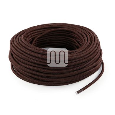 Cable eléctrico cubierto con tela redonda flexible H03VV-F 2x0,75 D.6.2mm marrón TO61