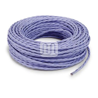 Cabo elétrico torcido revestido a tecido H05V2-K FRRTX 2x0,75mm2 D.5.8mm, em lilás TR4