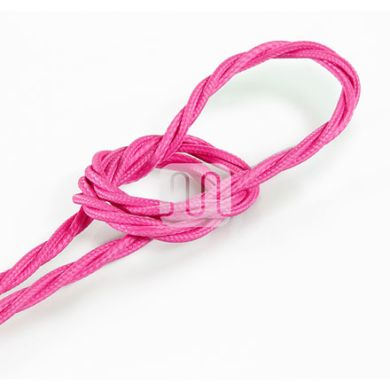 Twisted fabric covered electrical cable H05V2-K FRRTX 2x0,75 D.5.8mm fuchsia TR6