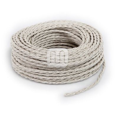Cabo elétrico torcido revestido a tecido H05V2-K FRRTX 2x0,75mm2 D.6.3mm, em bege TR401