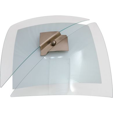 Plafond RESENDE quadrado 2xE27 C.39xL.39xAlt.12cm Transparente