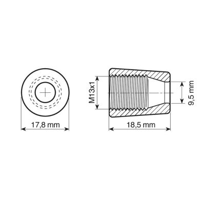 Tapon presacable para cables SC15 e SC20, M13x1, en resina termoplástica transparente