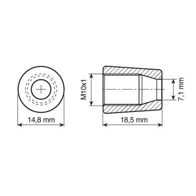 Tapon presacable para cables SC15 e SC20, en resina termoplástica transparente