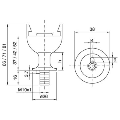 Capuchón blanco termoplastico p/ portalámparas E27 de 2 piezas roscado con blocacable alt.20mm