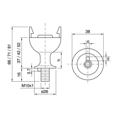 Capuchón negro termoplastico p/ portalámparas E27 de 2 piezas roscado con blocacable alt.25mm