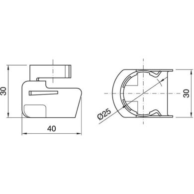 Natural dome for 2-pieces lampholder 83, 84, 86, 87 snap-on, in thermoplastic resin