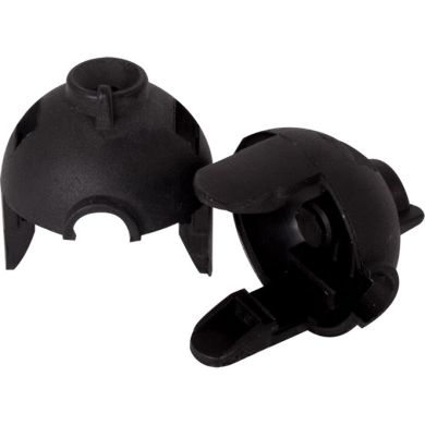 Capa preta para suporte E14 de 2-peças para fixação com parafuso, em resina termoplástica