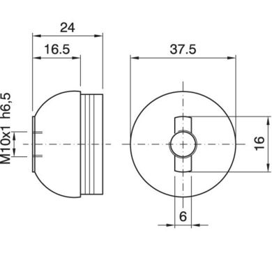 Capuchón negro en baquelita p/portalámparas E27 de 3piezas roscado M10 y tope