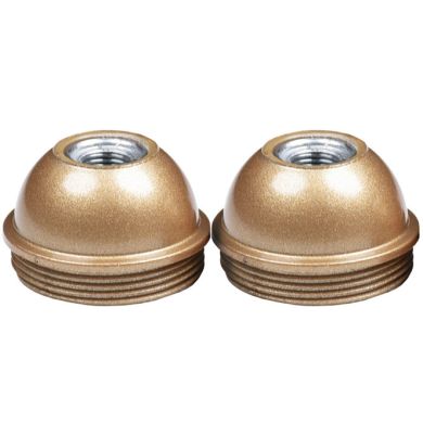 Shiny gold dome for E27 3-pc lampholder w/metal nipple M10 and stem lock. screw, thermopl. resin