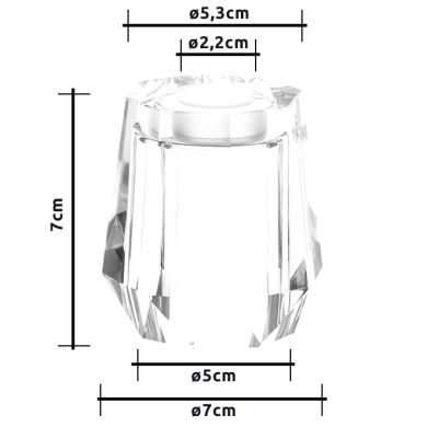Cubo DERNA de vidro transparente D.6xAlt.7cm, para G9