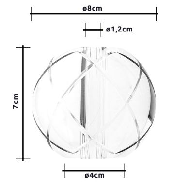 Bola KALAMBO de cristal transparente D.7,5xAl.7cm