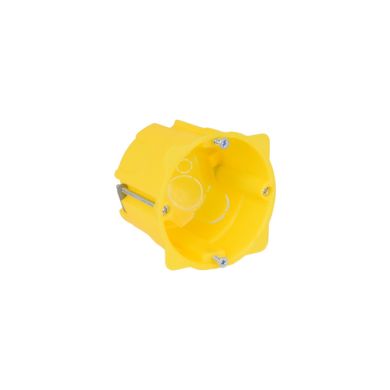 Recessed deep-profile box for drywall H.6xD.7cm, in yellow polypropylene