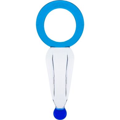 Argola de vidro 7,5xD.3cm azul/transparente
