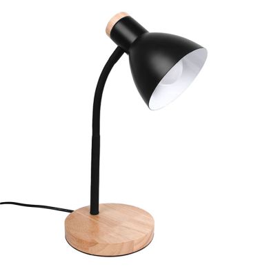 Candeeiro de mesa ARGOS 1xE27 Alt.42cmxD.12cm preto/madeira