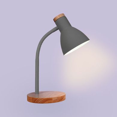 Candeeiro de mesa ARGOS 1xE27 Alt.42cmxD.15cm cinzento/madeira