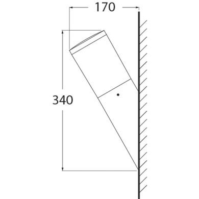 Aplique AMELIA 1xE27 8,5W botão CCT (3cores) IP55 C.10xL.17xAlt.34cm resina preta