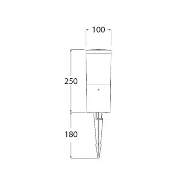 Foco com espigão AMELIA 1xE27 8,5W botão CCT (3cores) IP55 Alt.43xD.10cm resina preta