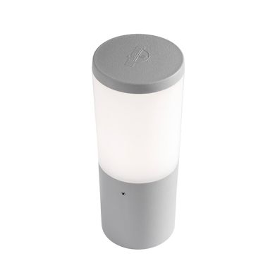 Pillar AMELIA 1xE27 8,5W CCT (3colors) switch IP55 H.25xD.10cm grey resin