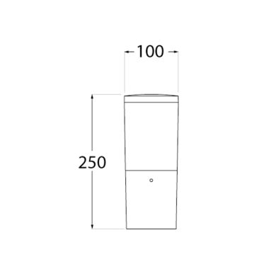 Pillar AMELIA 1xE27 8,5W CCT (3colors) switch IP55 H.25xD.10cm grey resin