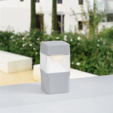 Pillar ELISA 1xGX53 10W CCT (3colors) switch IP55 L.12,6xW.12,6xH.25cm grey resin