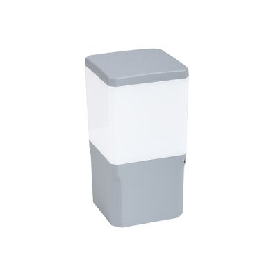 Pillar VIRGILIO 1xE27 11W CCT (3colors) switch IP55 L.13,1xW.13,1xH.25cm grey resin