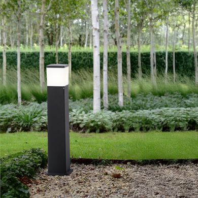 Pilar VIRGILIO 1xE27 11W botão CCT (3cores) IP55 C.13,1xL.13,1xAlt.80cm resina preta