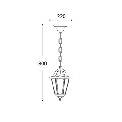 Pendant light ANNA 1xE27 IP55 H.80xD.22cm green resin