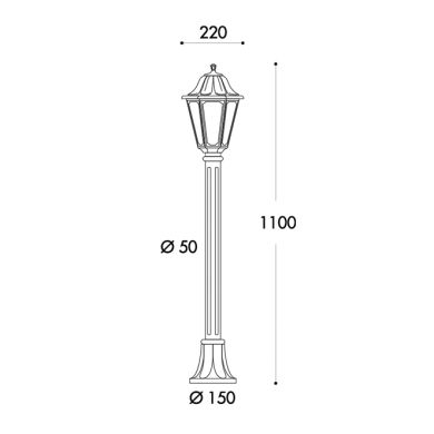 Pillar ANNA 1xE27 8,5W CCT (3colors) switch IP55 H.110xD.22cm green resin