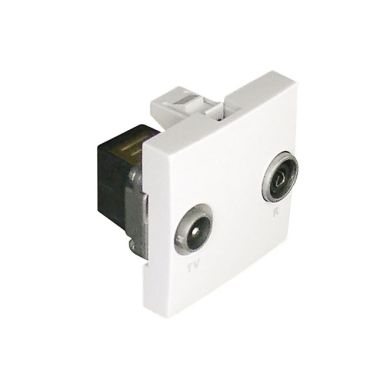R - TV Socket (Terminal Type) (2 Modules), white