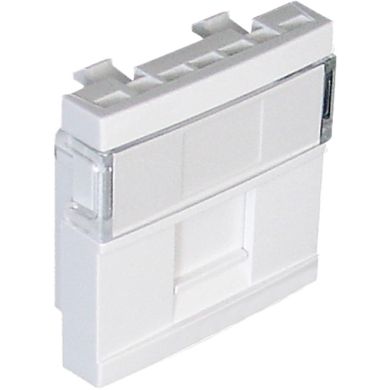 Face Plate for 1 RJ45 Connector QUADRA45 (2 modules) in white