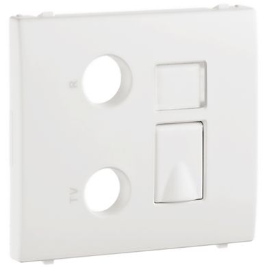 Cover plate APOLO5000 for R-TV-RJ45/R-TV-RJ45-FO multimedia sockets in white