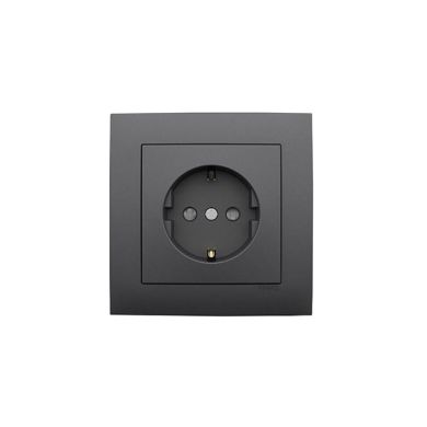 Safety cover plate LOGUS90 for earth socket (schuko type) in grey