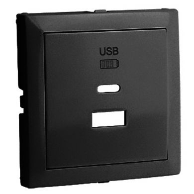 Centro p/carregador duplo USB TipoA+Tipo C preto mate