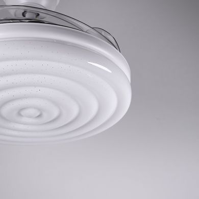 Ventoinha de tecto ARCOS branca, 4 palas retráteis, 72W LED 3000|4000|6000K, APP, Alt.35xD.108/50cm