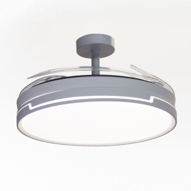 Ventoinha de tecto ROBIN ECO branca, 4 palas retráteis, 72W LED 3000|3500|6000K, Alt.30/40xD.107/50c