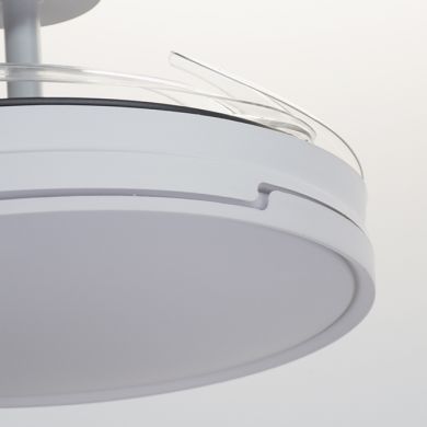 Ventoinha de tecto ROBIN ECO branca, 4 palas retráteis, 72W LED 3000|3500|6000K, Alt.30/40xD.107/50c