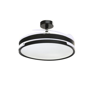 Ventoinha de tecto ROBIN ECO preta, 4 palas retráteis, 72W LED 3000|3500|6000K, Alt.30/40xD.107/50cm