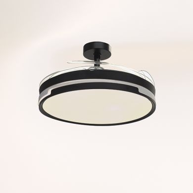 Ventoinha de tecto ROBIN ECO preta, 4 palas retráteis, 72W LED 3000|3500|6000K, Alt.30/40xD.107/50cm
