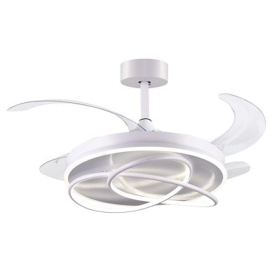Ceiling fan DC ATLAS white, 4 retractable blades, 72W LED 3000|4000|6000K, H.35xD.108/50cm