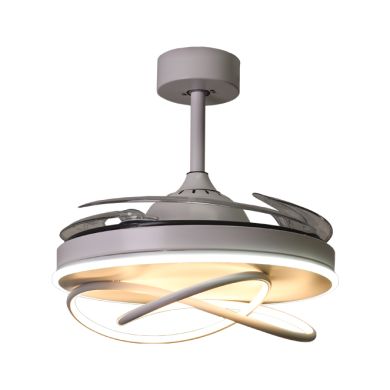 Ceiling fan DC ATLAS white, 4 retractable blades, 72W LED 3000|4000|6000K, H.35xD.108/50cm